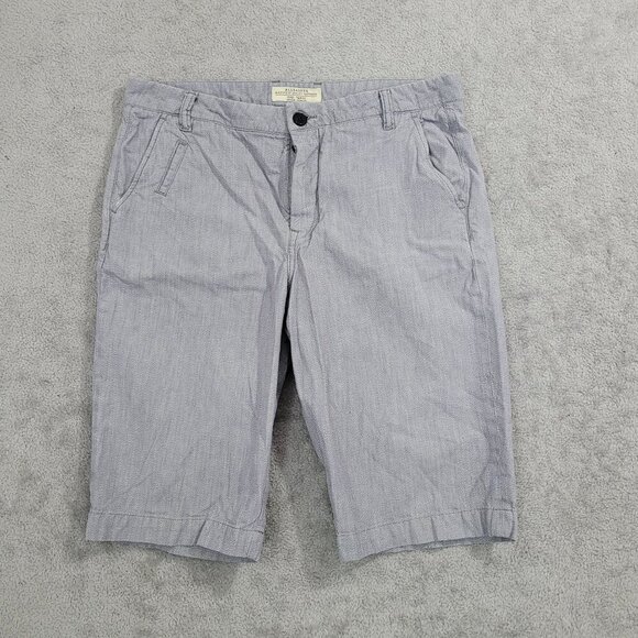 Allsaints Mens Bermuda Purple Cotton Shorts Size 30  JCT - Picture 1 of 9